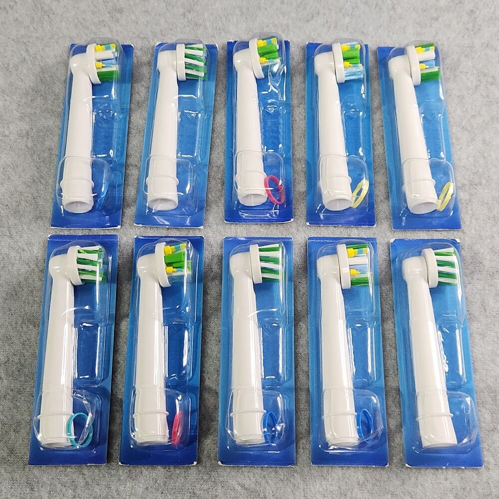 Oral B Pro Cross Action Toothbrush Heads Lot Of 10 Genuine Replacement Heads